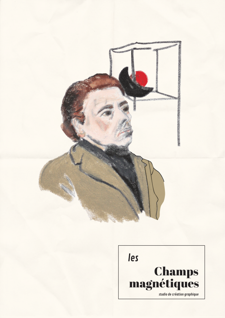 Création graphique, Portrait d'André Breton par Marin Lebeau