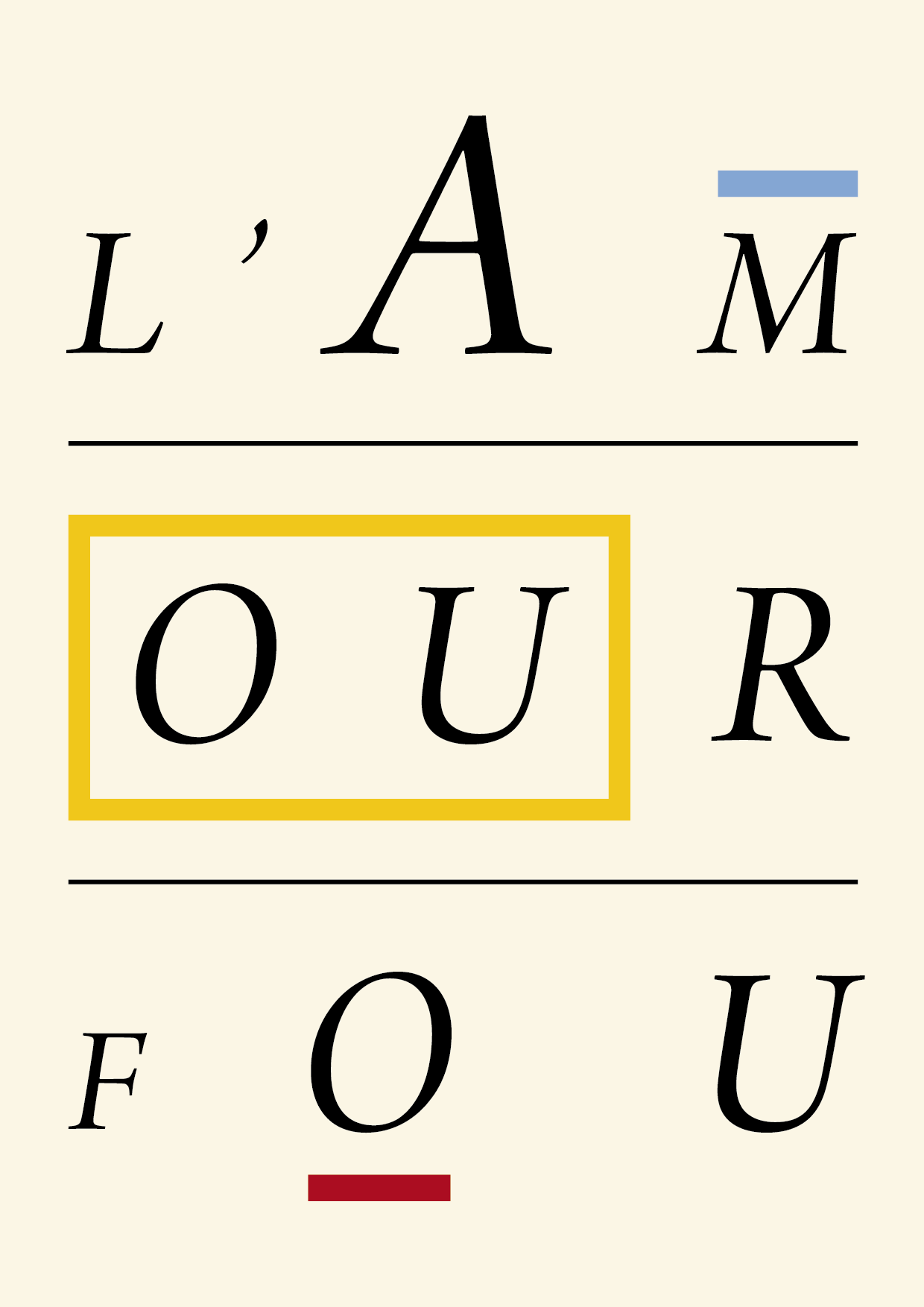 Design graphique, couverture "L'amour fou" par Marin Lebeau