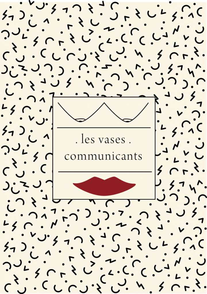 Design graphique, couverture "Les vases communicants" par Marin Lebeau
